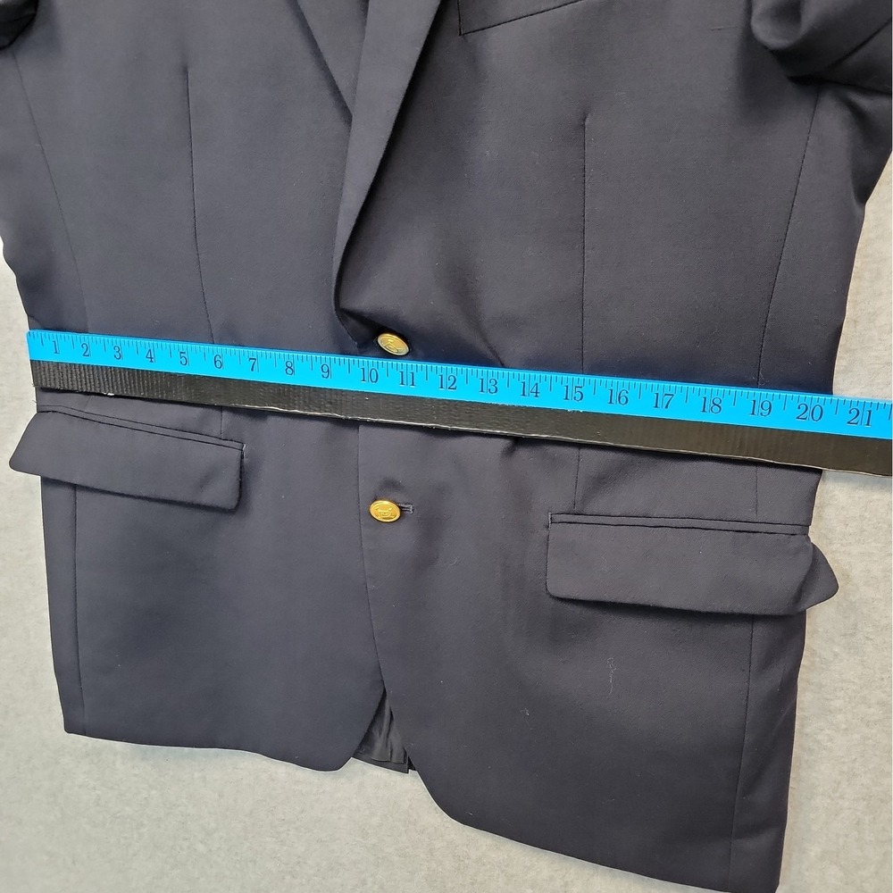 Lauren Ralph Lauren Men 42R Wool Blazer Sport Coat Jacket Navy Blue Gold Button - Picture 11 of 15